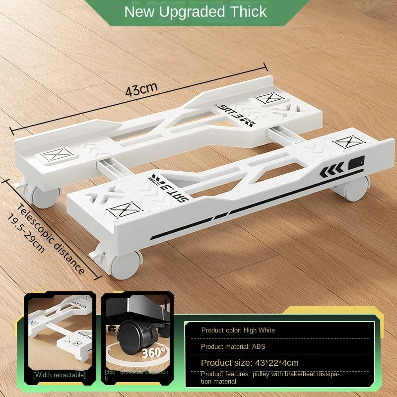 Mobile PC Tower Stand Adjustable Shelf Computer CPU Holder Telescopic Desktop Stand Computer Bracket Cart With Rolling Caster - Shoppiline
