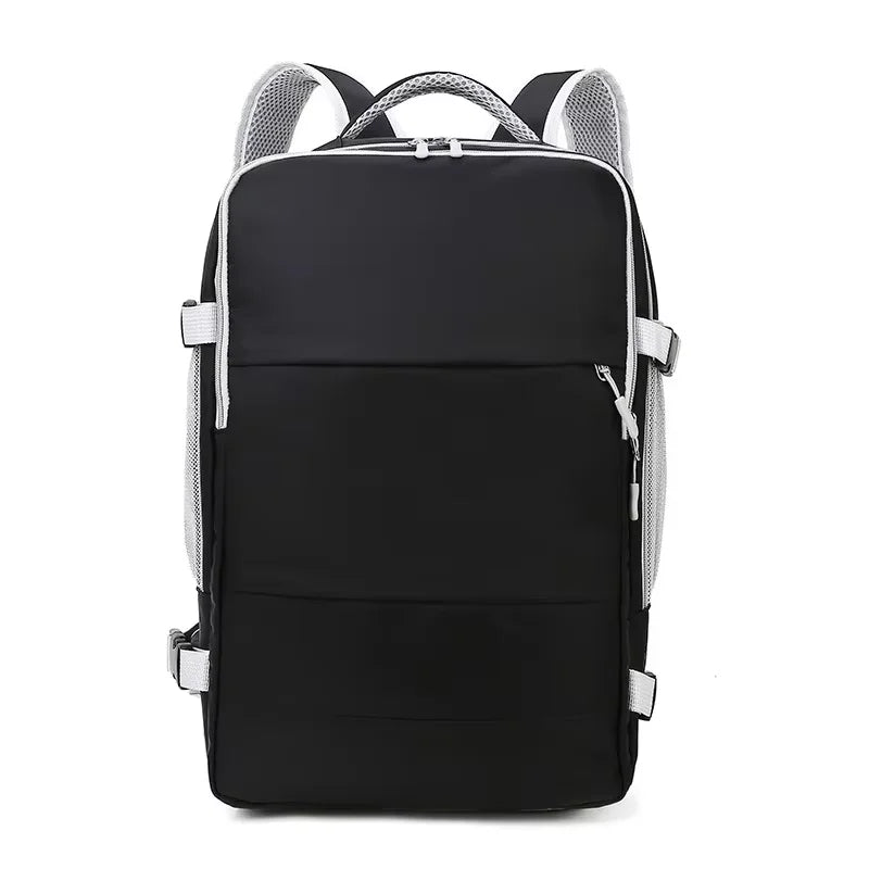 HOMEFISH Casual Anti-Theft Travel Backpack, Waterproof Large Capacity Backpack with USB Charging Port and Luggage Strap