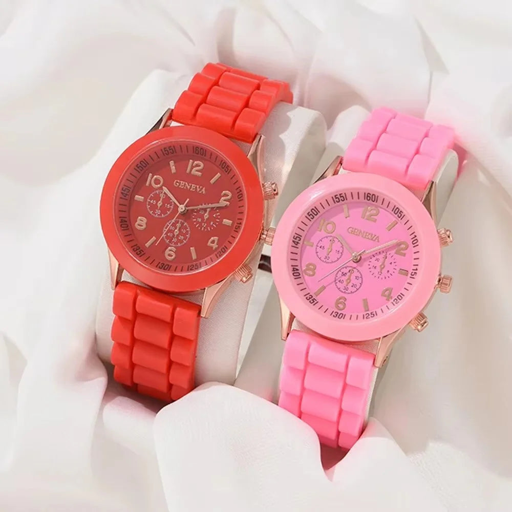 Lot de 2 montres de luxe pour femmes - Montre-bracelet élégante en alliage avec bracelet en silicone - Montre à quartz pour hommes - Cadeaux de vacances