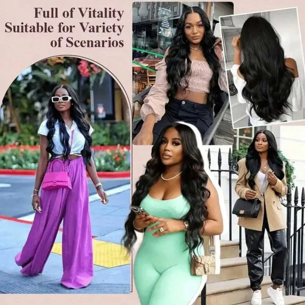 40 42Inch Raw Peruvian Body Wave 250% Density Wigs Human Hair 13x4 HD Lace Front Wigs Human Hair For Women Natural Black