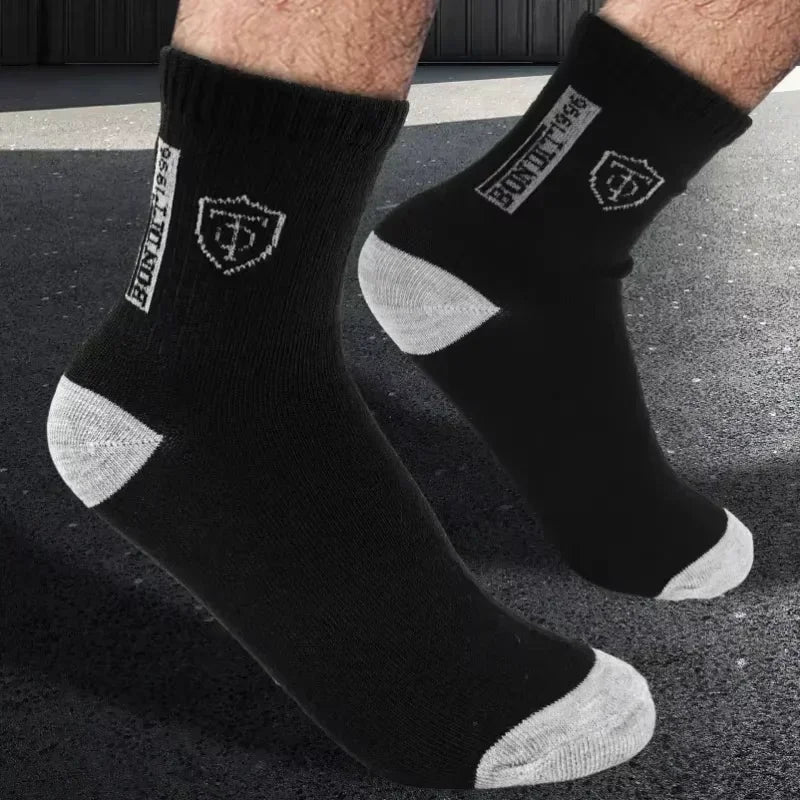 2026 New 5/10 Pairs Men's Sports Crew Socks Breathable Moisture Wicking Anti-Odor Basketball Running Socks