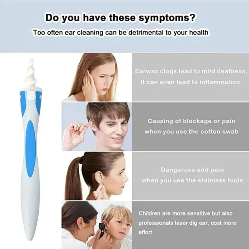 Ear Wax Remover Tool Ear Cleaner with Soft Silicone 16 Replacement Tips Simply To Grab Extract Earwax