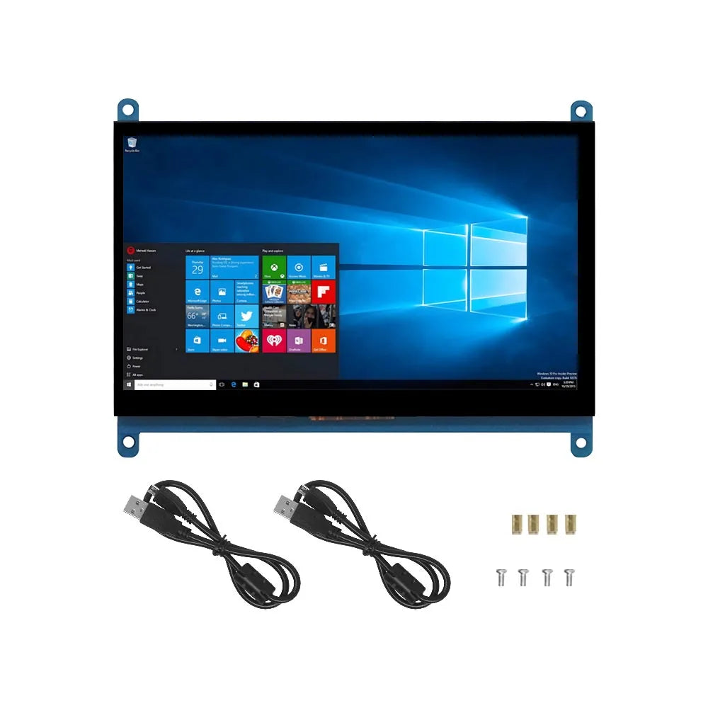 7 Inch Raspberry Pi 4/3/2/B/B+/A+ Monitor 1024x600 IPS 5-Points Capacitive Touchscreen Drive Free HDMI Display For Win 7/8/10 - Shoppiline