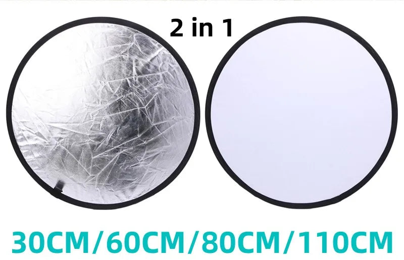 Clearance_RF01 24" Reflector 5in1 30CM 60CM 80CM 110CM Silver White Gold Portable Collapsible Soft Light Round Photography for S