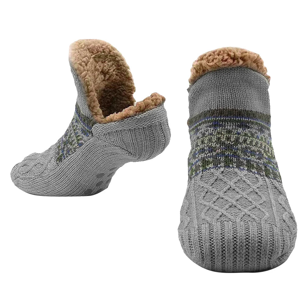 Herren Damen Winter Indoor Hausschuhe Socken Rutschfeste Dicke Thermosocken Warme Thermosocken Weich für Weihnachten