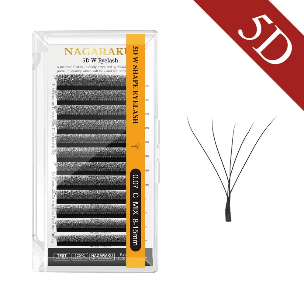 NAGARAKU Automatic Flowering W Shape Bloom 3D 4D 5D 6D 7D 8D Premade Fans Speed Eyelash Extensions Natural Soft Light Full Dense