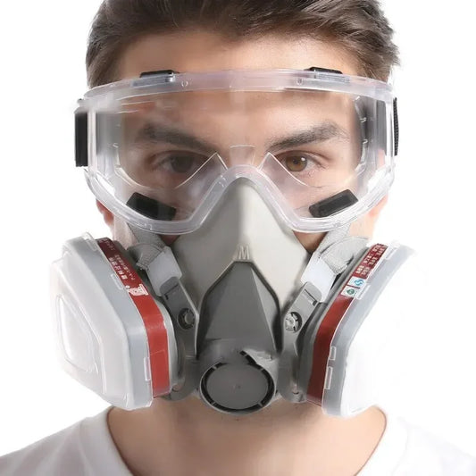 Original 6200 Respirator Reusable Half Face Cover Gas Mask with Cotton Filter Goggles for Painting Spray Polishing Work Safety - Shoppiline