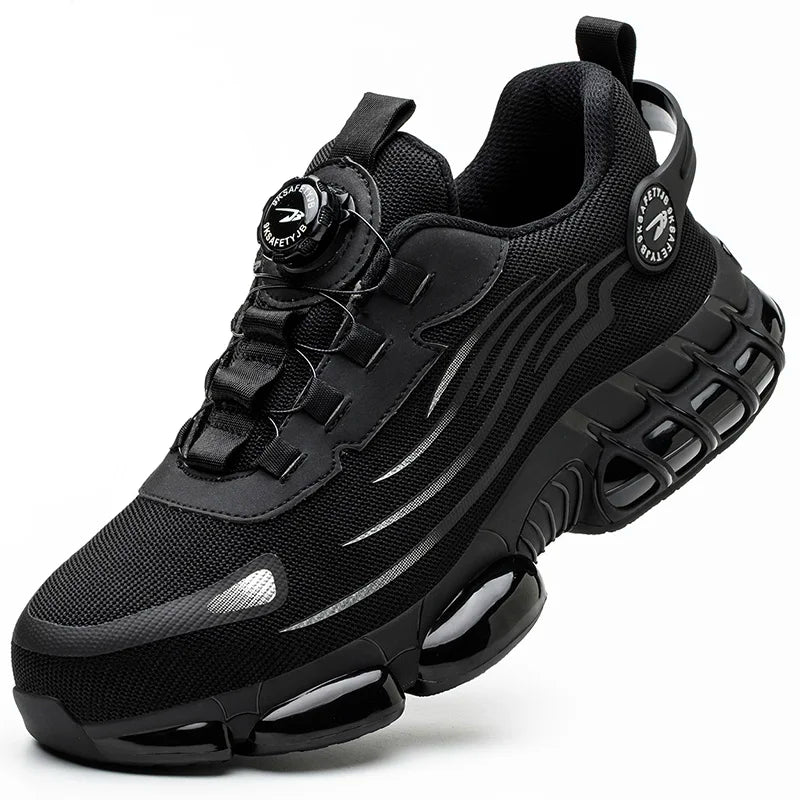 Rotary Buckle Work Safety Shoes For Men and Women Air Soft Sole Lightweight Protective Work Sneakers Men Breathable Boots - Shoppiline