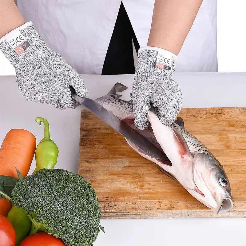 Hot Level 5 Protection Safety Anti Cut Gloves High-strength Kitchen Cut Resistant Gloves For Fish Meat Cutting Safety Amagi