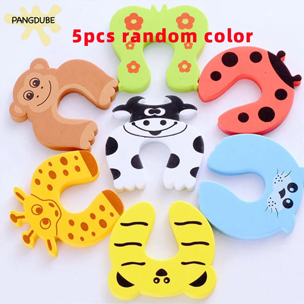 PANGDUBE 5Pcs Baby Safety Locks Cabinet Drawer Latches with Door Stopper Child Proof Finger Protector Home Protection Set