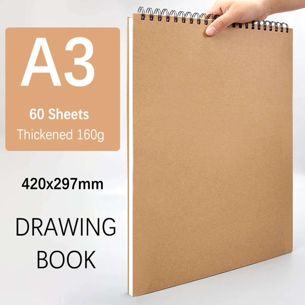 Art Sketchbook 160gsm 30 Sheets/60 Pages Drawing Watercolor Spiral Notebook For Sketching