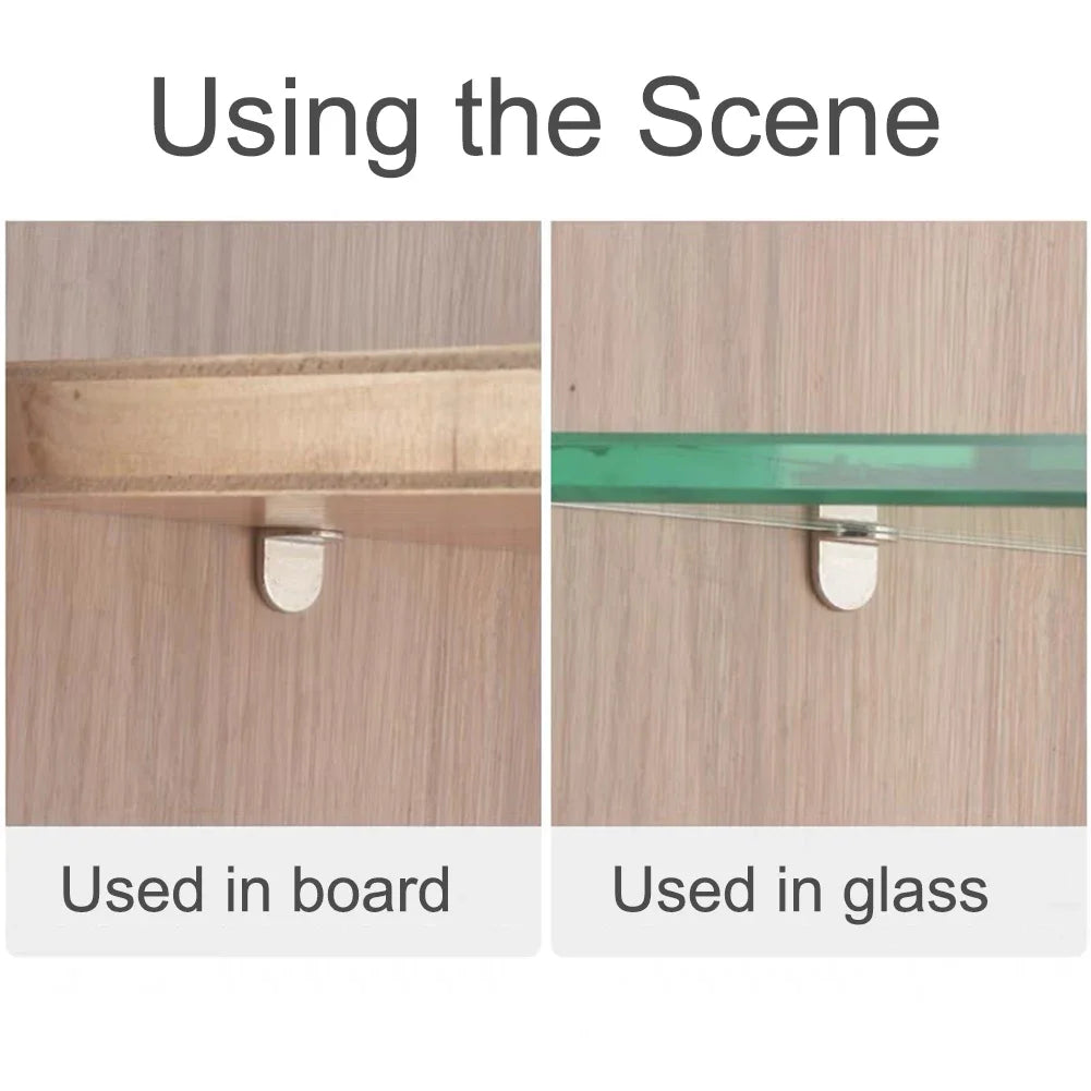 20pcs 5mm L - Shaped Shelf Support Studs: Fix Wooden/Glass Boards in Cabinets, Ideal Furniture Bracket Holders