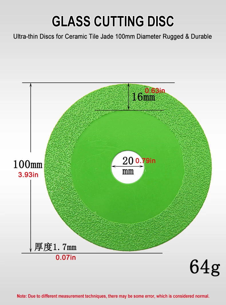 Diamond Ultra Thin Green Brazing Blade Cutting Blade Ceramic Jade Glass Tile Wine Bottle Grinding Cutting Saw Blade Tool
