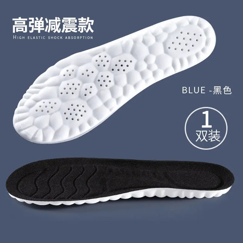 4D Cloud Technology Sports-Einlegesohlen für Schuhe, PU-Sohle, weich, atmungsaktiv, stoßdämpfend, gepolstert, orthopädische Laufsohlen