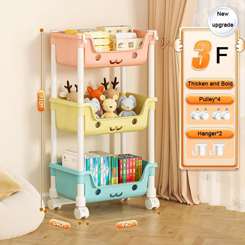 Toy Storage Trolley Bookshelf Snack Rack For Children Storage Organizer Bathroom Accessories Closet Organizer Kitchen Storage - Shoppiline