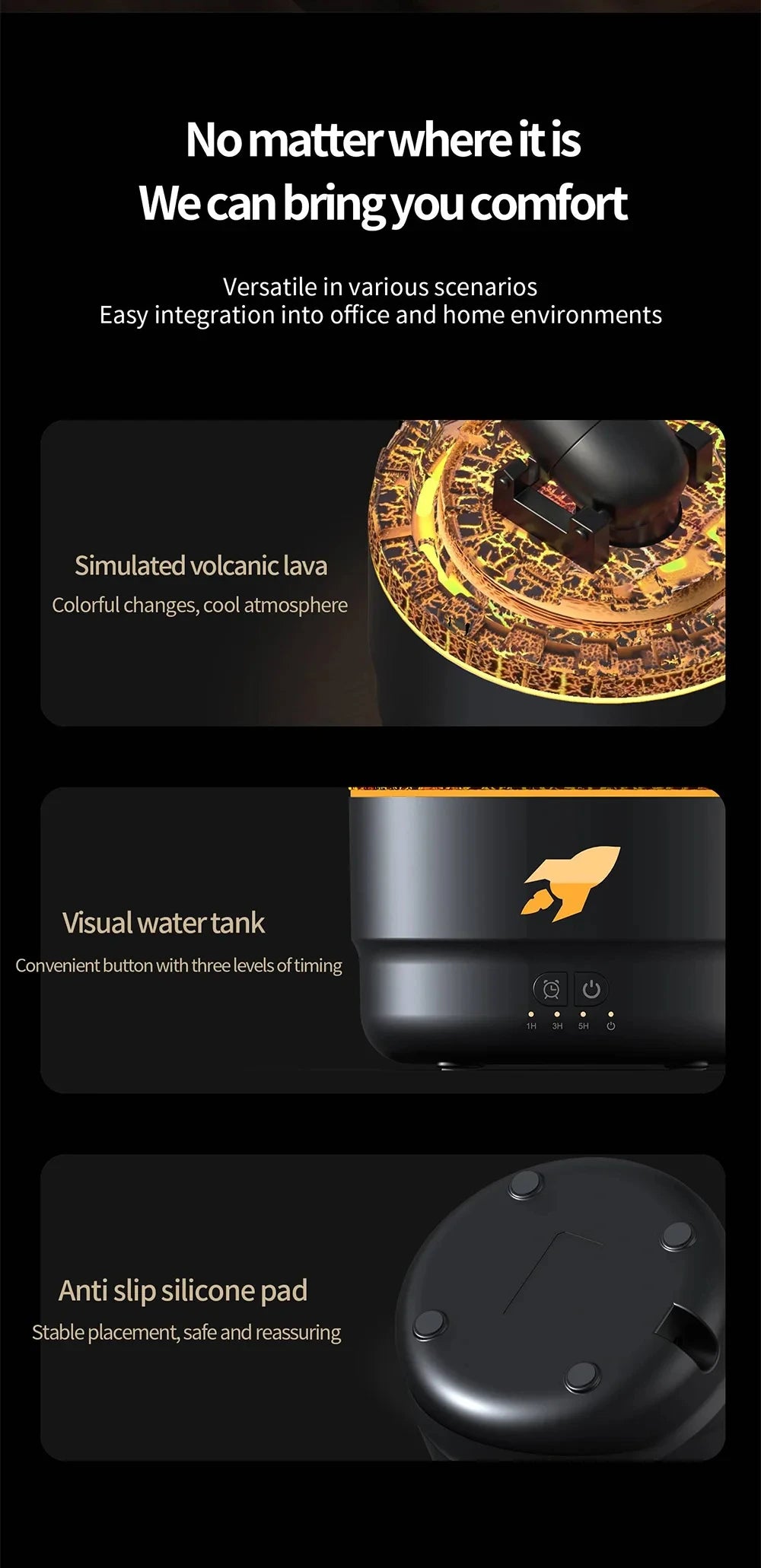 HOMEFISH Aromatherapy Diffuser Spray Air Humidifier 7Colour Gradient Night Light Ultrasound Essential Oil Arome Diffuser