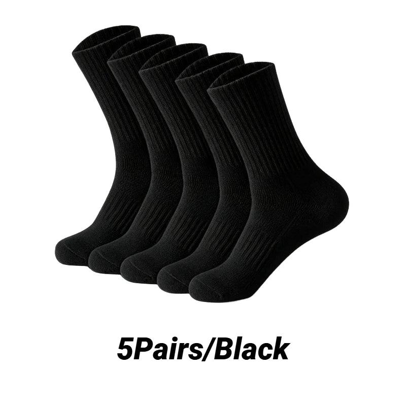 5/10Pairs Neutral Round Neck Socks Spring Summer Sweat Absorbing Breathable Comfortable All-Season Sports Men's High Classic