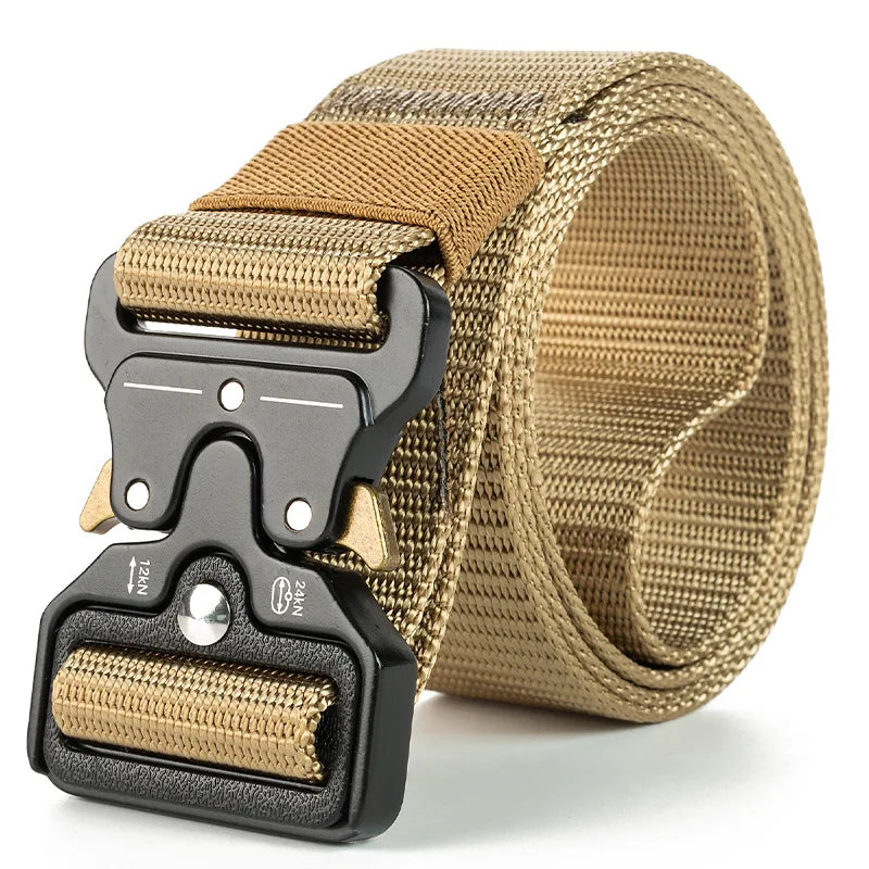 1 Piece Men's Tactical Sports Belt, Quick Release Symmetrical Buckle, Polyester Fiber, Suitable for Outdoor Training Military