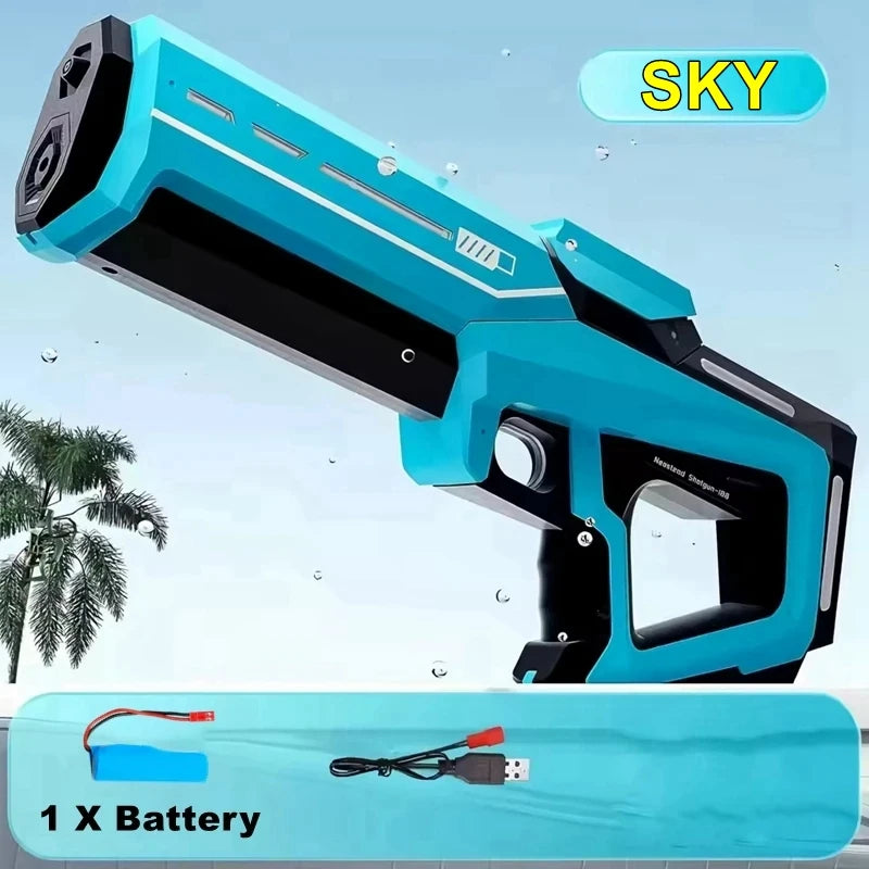 Full Automatic Electric Water Gun Toys 43cm Portable Children Adult Summer Beach Outdoor Fight Fantasy Toys for Boys Kids Game