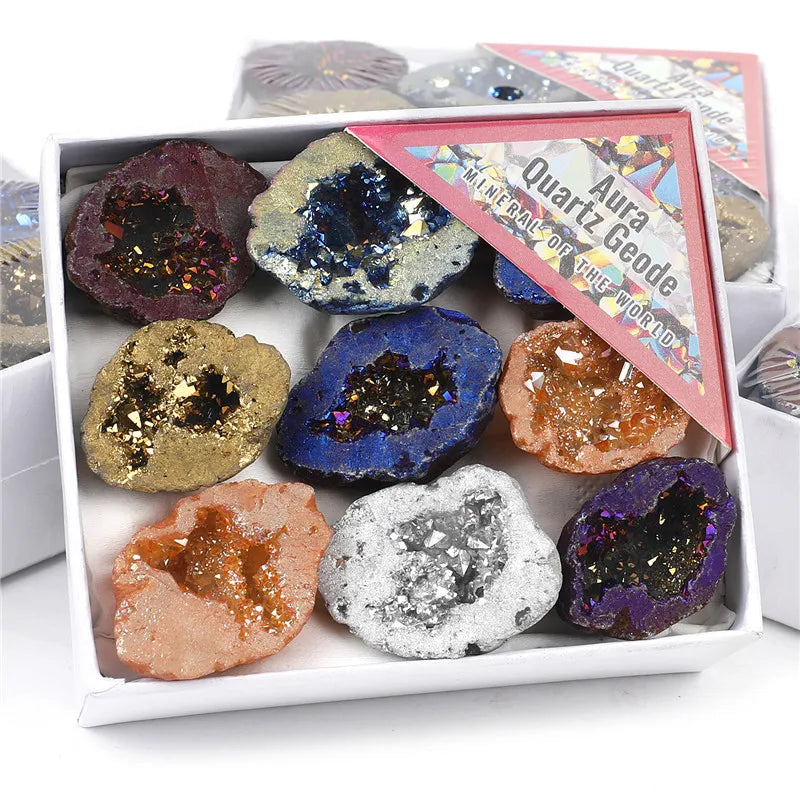 14pcs/box Natural Stone 7 Chakra Points Crystal Pillar Set Colorful DIY Necklace Jewelry Display Ornament Gifts Yoga Energy