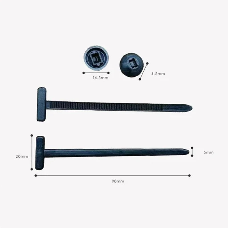 Nylon Universal Cable Tie Buckle-Heavy Duty Zip Ties Holder with Pin & Button Design Plastic Cable Ties Tool Fasteners Car Body