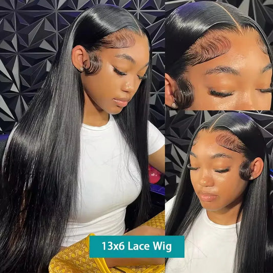 30 40 Inch Bone Straight 13x6 13x4 Transparent HD Lace Frontal Human Hair Wig Brazilian 360 Full Lace Front Wigs For Black Women