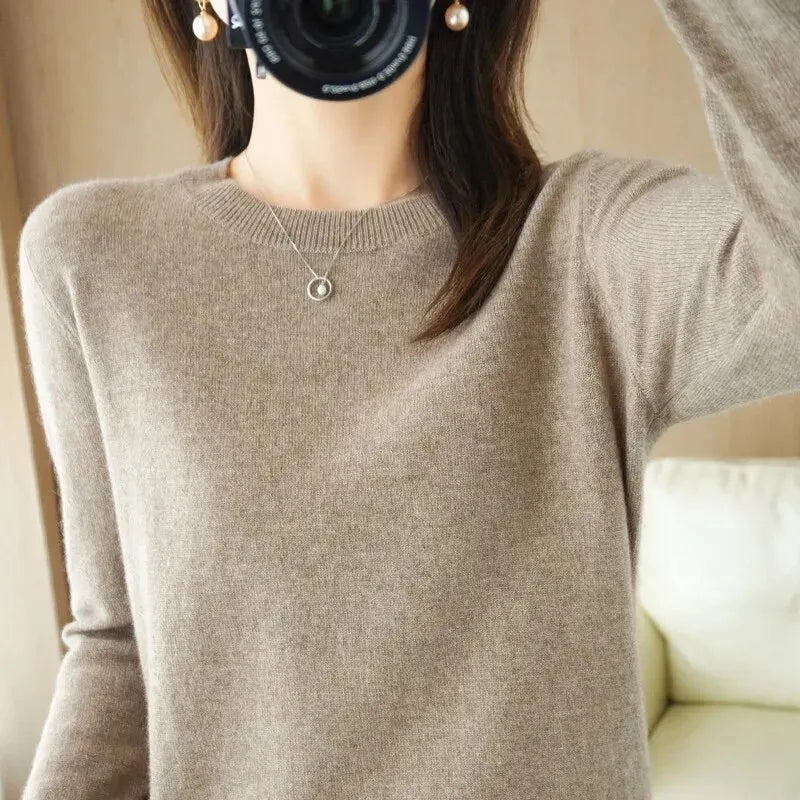 Women Sweater O-neck Autumn Winter BasicPullover Warm Casual Pulls Jumpers Korean FashionSpring Knitwear Bottoming Shirt 2026