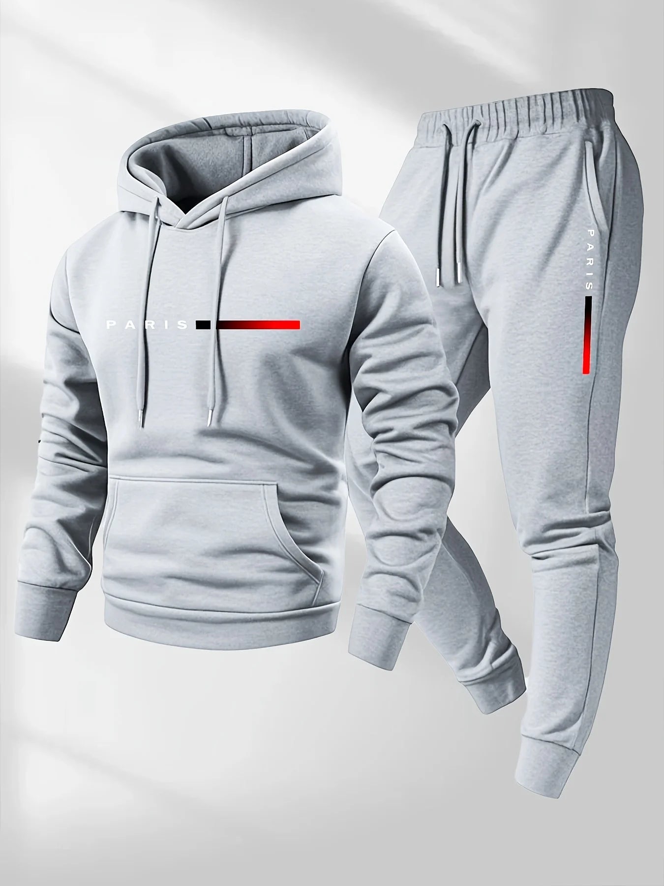 PARIS Buchstaben-Print Sweatshirt Anzug Herren Fleece Hoodie Hose Set Frühling Herbst Winter Warm Lässiger Sport Pullover Hosen Sets