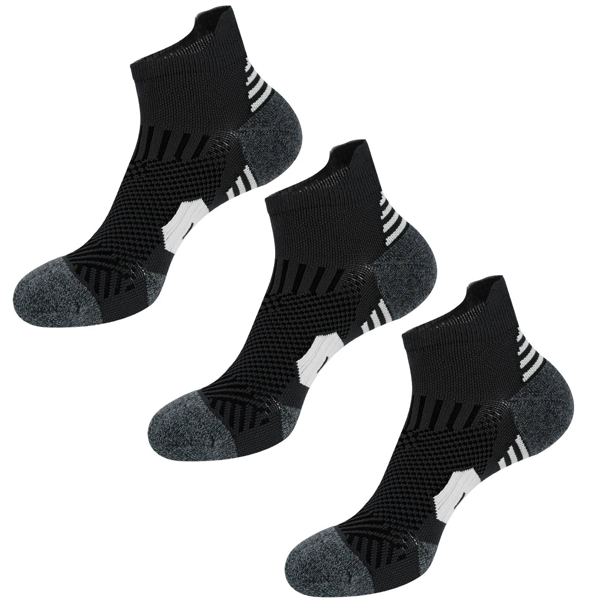 3/9 paires de chaussettes de sport antidérapantes pour hommes et femmes, chaussettes de basketball professionnelles épaissies avec fond en serviette pour la course à pied et l'entraînement de fitness