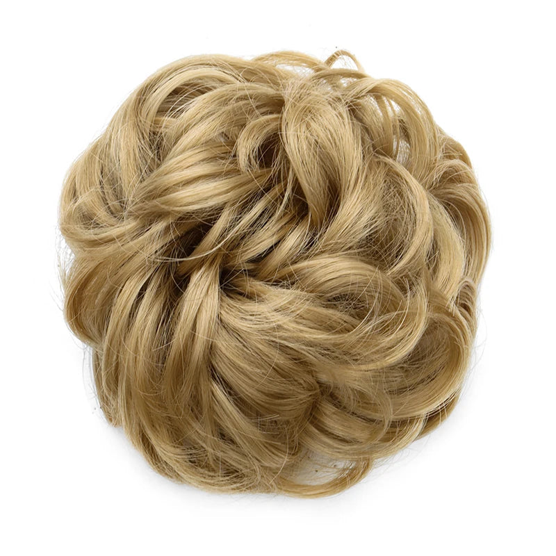 Synthetic Messy Bun Chignon Donut Hair Pad Elastic Hair Rope Rubber Band Black Brown Blonde Hairpiece for Women