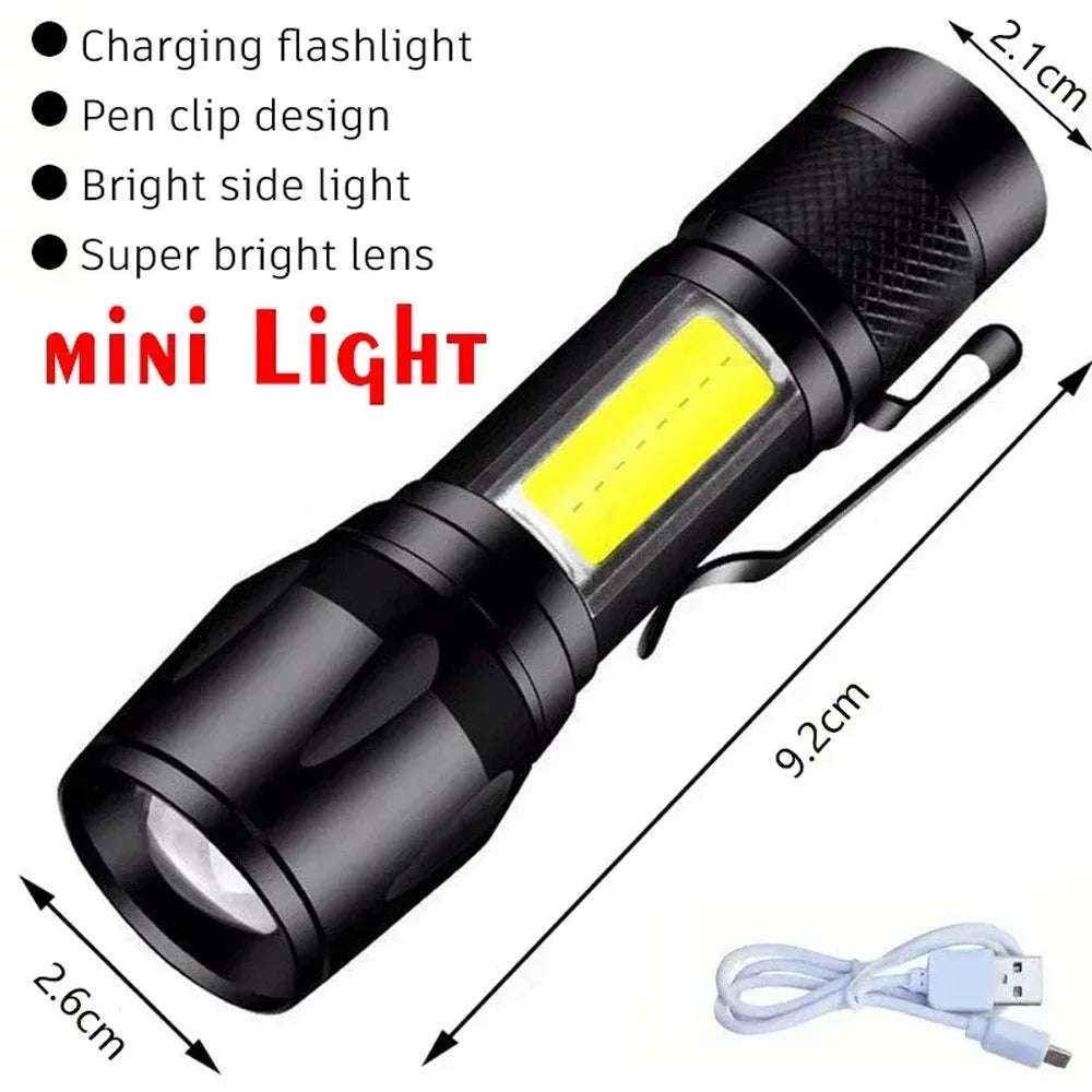 High Power LED Flashlight - USB Rechargeable 1000LM, Zoomable Multifunctional Torch for Outdoor Camping,Emergency (Waterproof)