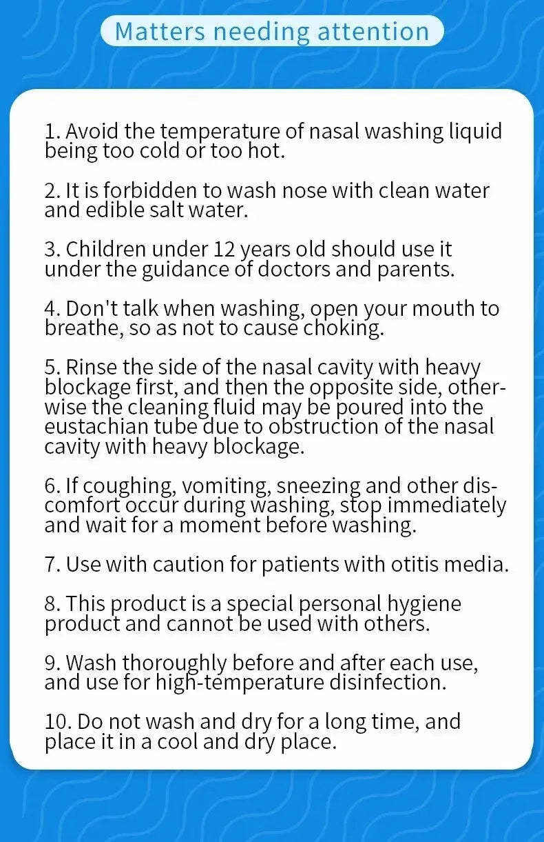 1 pièce bouteille de lavage nasal 300ml adulte et enfant cavité nasale et bouteille de lavage nasal solution saline physiologique rhinite manuelle