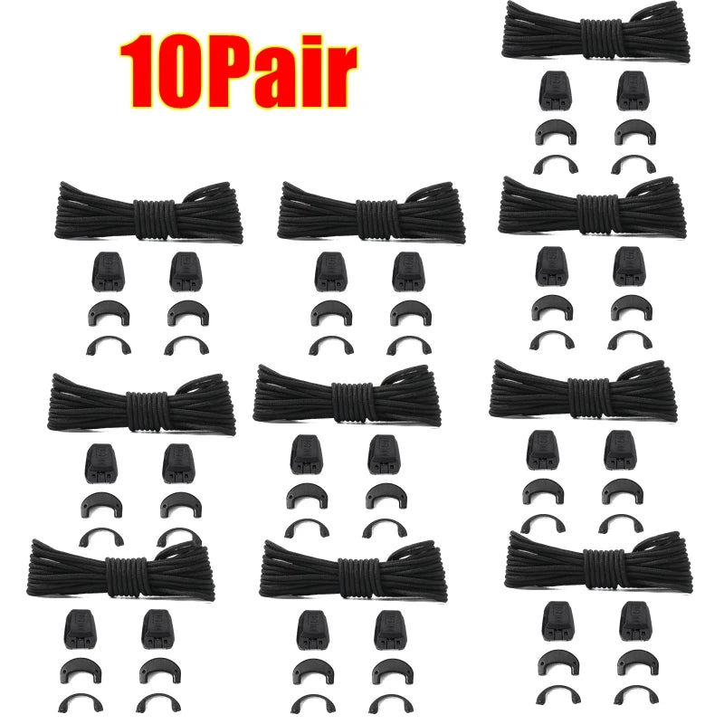 New No tie Shoe laces Round Tennis Laces Without ties Adult Kids Quality Running Sneakers Shoelaces Black White Shoes Accesories