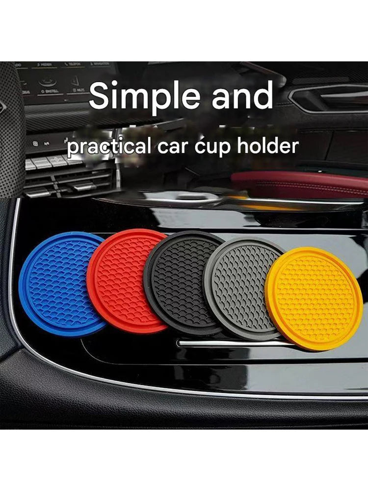 2 pcs Black Car Auto Cup Holder Anti Slip Insert Coasters Pads Interior Accessories For Most Cups Accessories