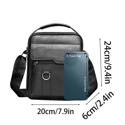 Neutral style men's and women's business single shoulder bag, suitable for business trips, made of PU material
