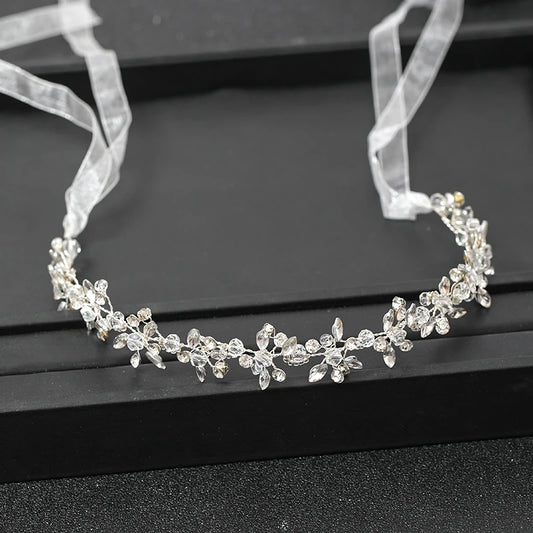 Handmade Silver Color Women Bridal Headbands Crystal Rhinestone Hairbands Wedding Hair Accessories Vines Party