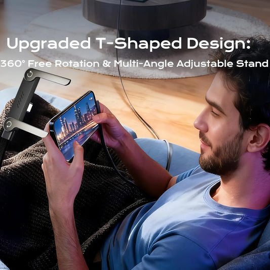 2-IN-1 Type-C Cable Foldable Mobile Phone Holder 240W Fast Charging Data Cable Multifunction Phone Charge Bracket Dual PD cable - Shoppiline
