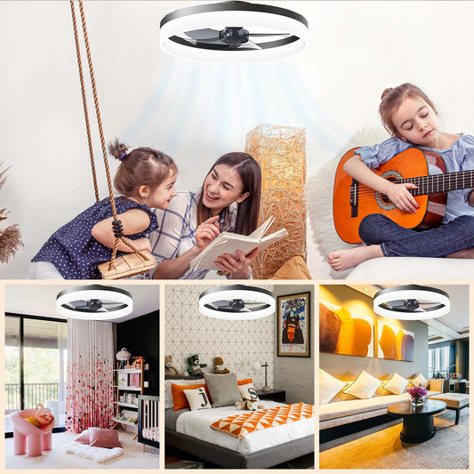 Simple LED Ceiling Fan Light Remote Control with Infinite Dimming 6 Levels of Wind Speed Living Room Bedroom chandelier fan - Shoppiline
