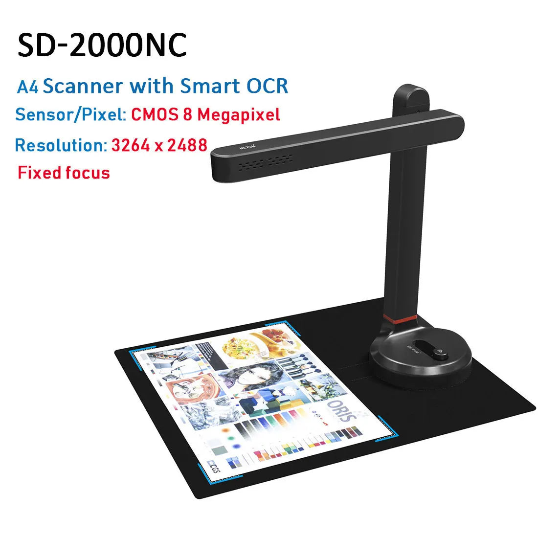 NETUM Book Scanner T101 Autofocus Document Scanner Max A4 A3 Size with Smart OCR Led Table Desk Lamp for Family Home Office - Shoppiline