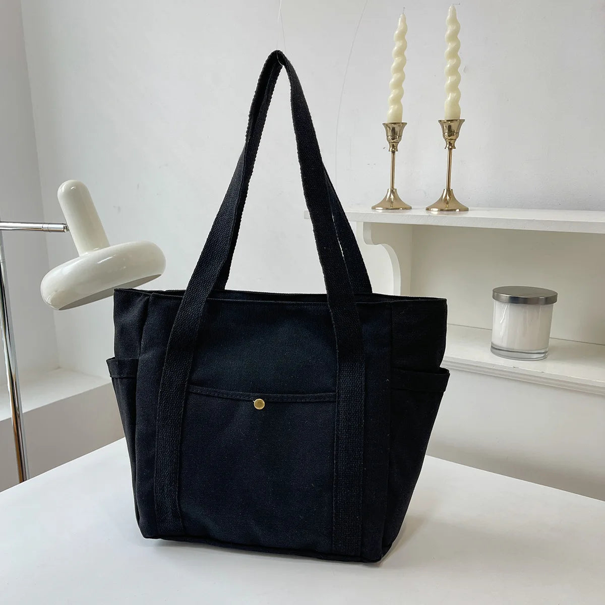 HOMEFISH Portable large-capacity canvas bag, versatile shoulder bag design, special cloth bag for students' class and daily