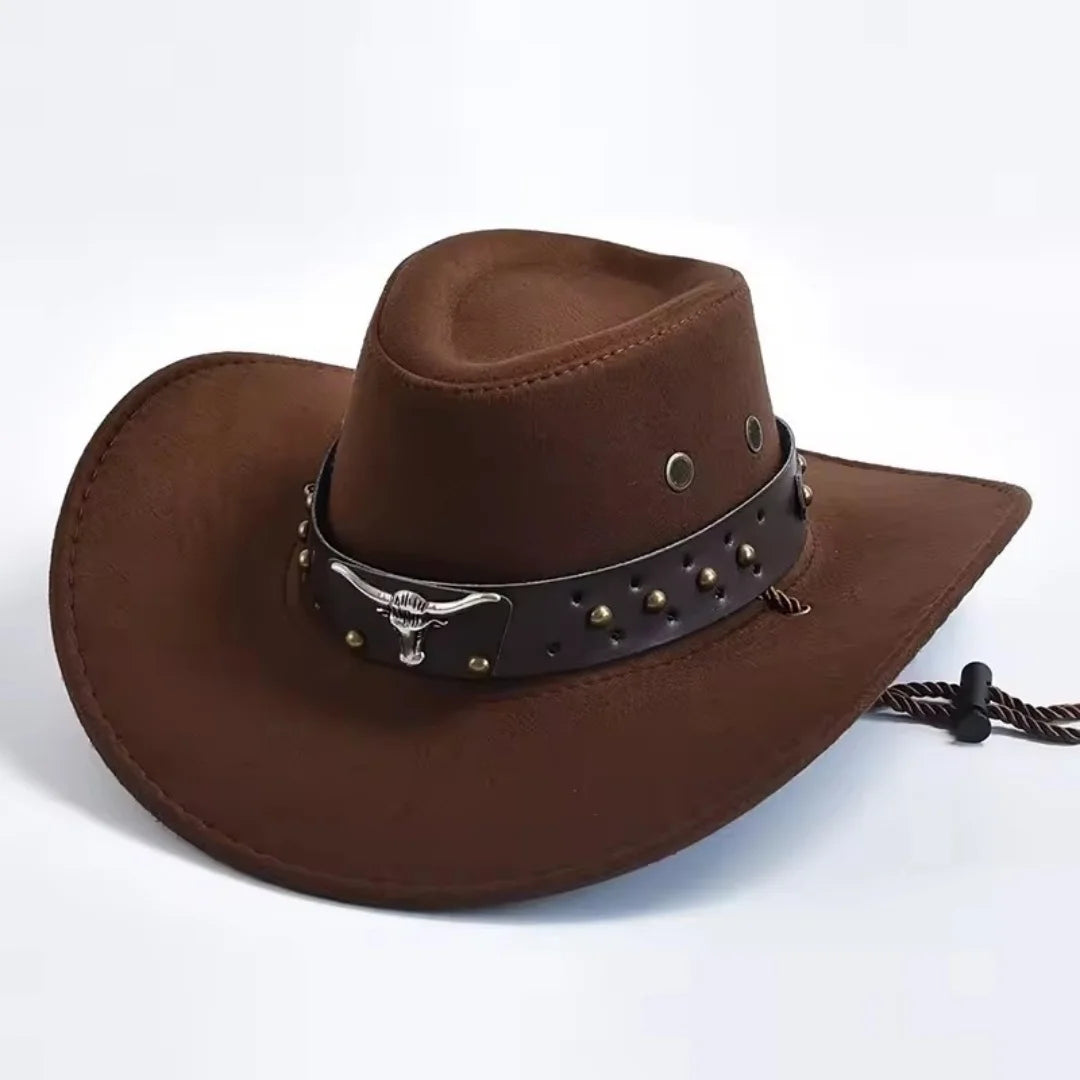 Artificial Suede Western Cowboy Hats Vintage Big-edge Gentleman Cowgirl Jazz Hat Holidays Party Cosplay Ha