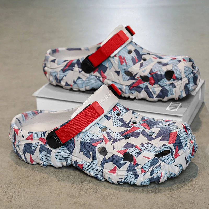 New Men's Clogs Slippers Sandal Male Garden Shoes Flat Camouflage Sandals Male Sneakers Outdoor Flip Flops Home Clogs - Shoppiline