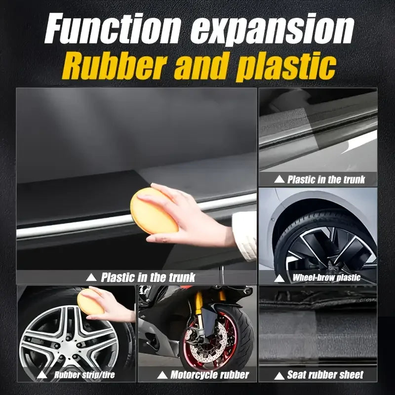 Automotive Plastic Repair Agent-Interior and Exterior Plastic Polishing Wax, Scratch Repair Anti-Aging Cream, Suitable for Tires
