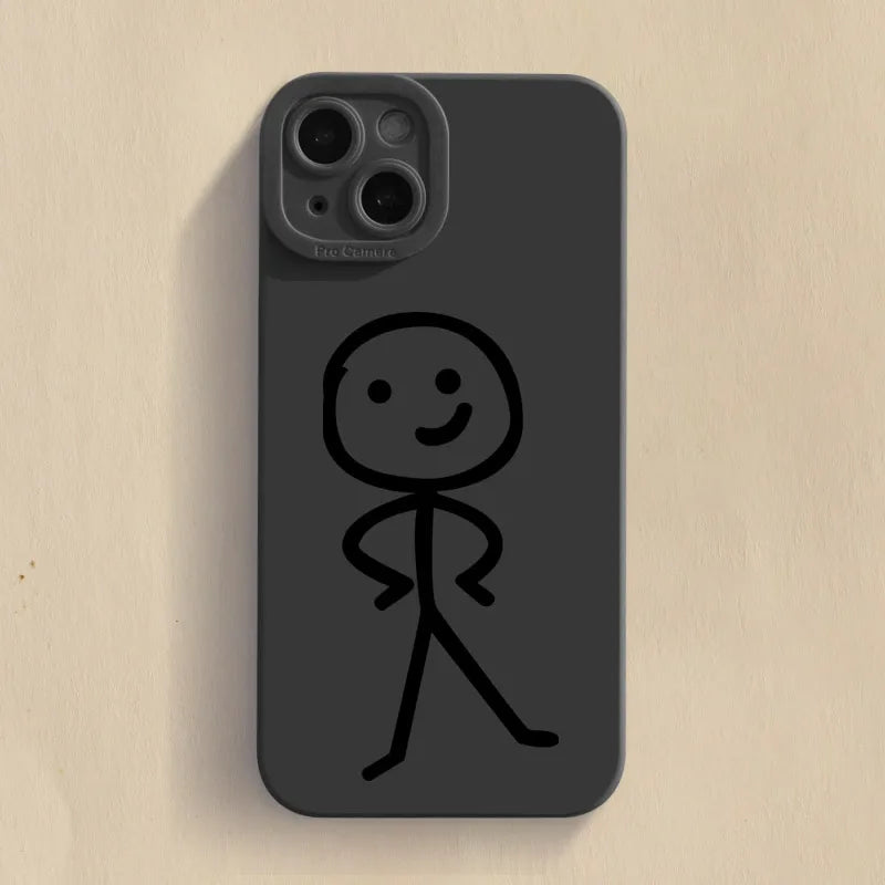 Coque de Téléphone en Silicone Souple Mat Anti-Choc Dessin Animé Matchman pour iPhone 11 12 13 14 15 Pro Max XR XS X 7 8 Plus SE 2020