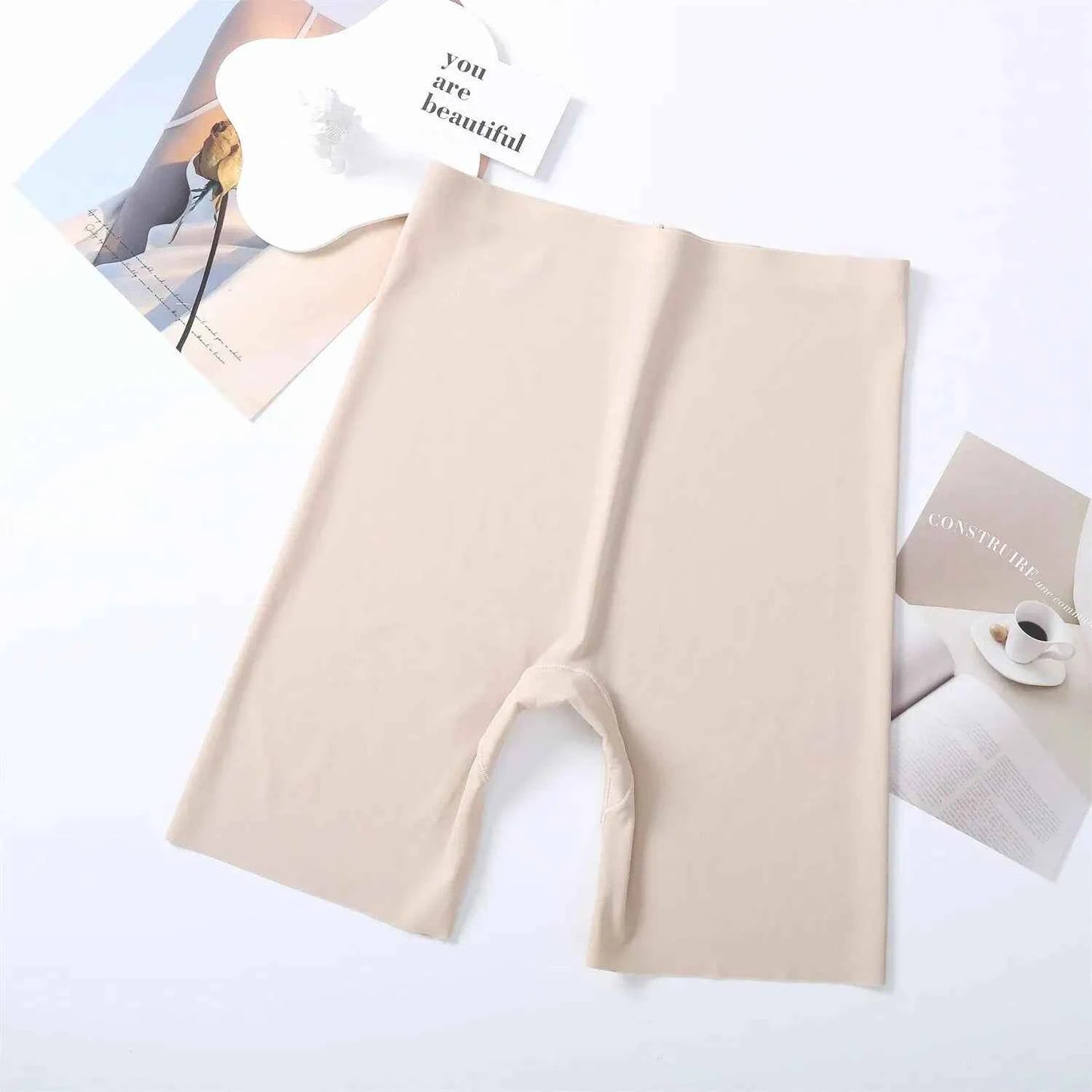 Seamless High Waist Shorts Panties For Women Tummy Control Hip Lift Ice Silk Safety Pants Sports Underwear Boyshorts Boxer