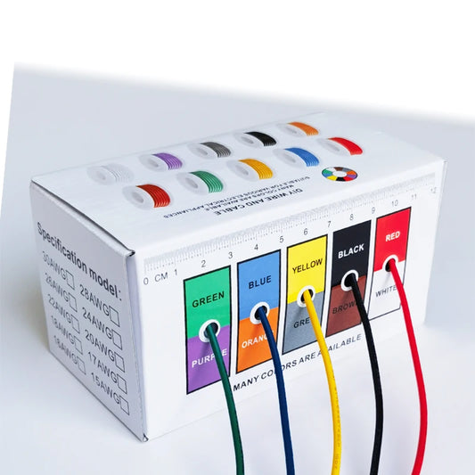 20-24AWG Electric Wire Flexible Silicone Wires 22 Gauge Stranded Tinned Copper Wire 5 Colors 16.4ft/5m Each or 32.8ft/10m Each - Shoppiline