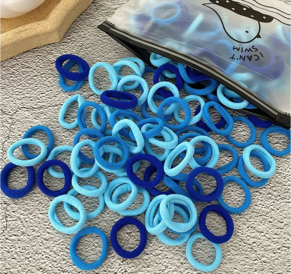 50/100Pcs Colorful Nylon Hair Bands for Children Scrunchie Hair Ties Rubber Band Kids Elastic Hair Leagues Girl Hair Accessories