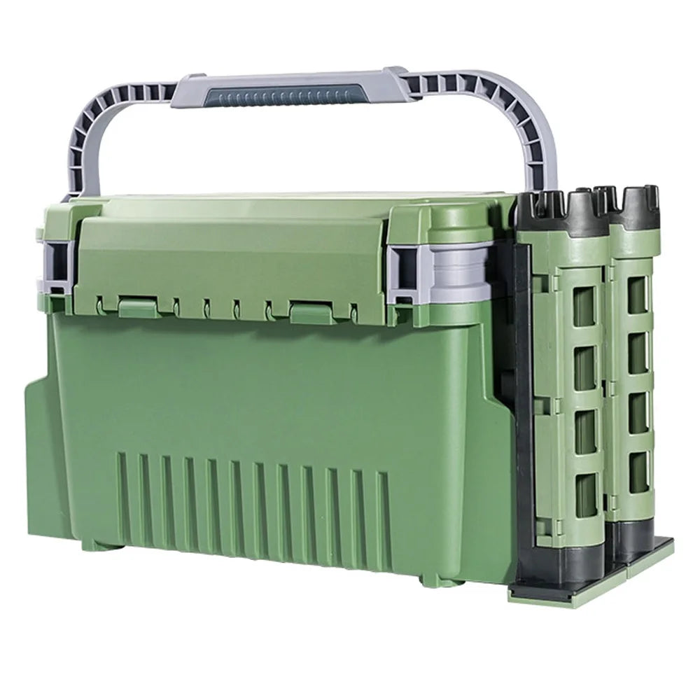 Large Fishing Tackle Box Multifunction Capacity Stand Rod Holder Cup Holder High Quality Plastic Egi Box Fishing Box - Shoppiline