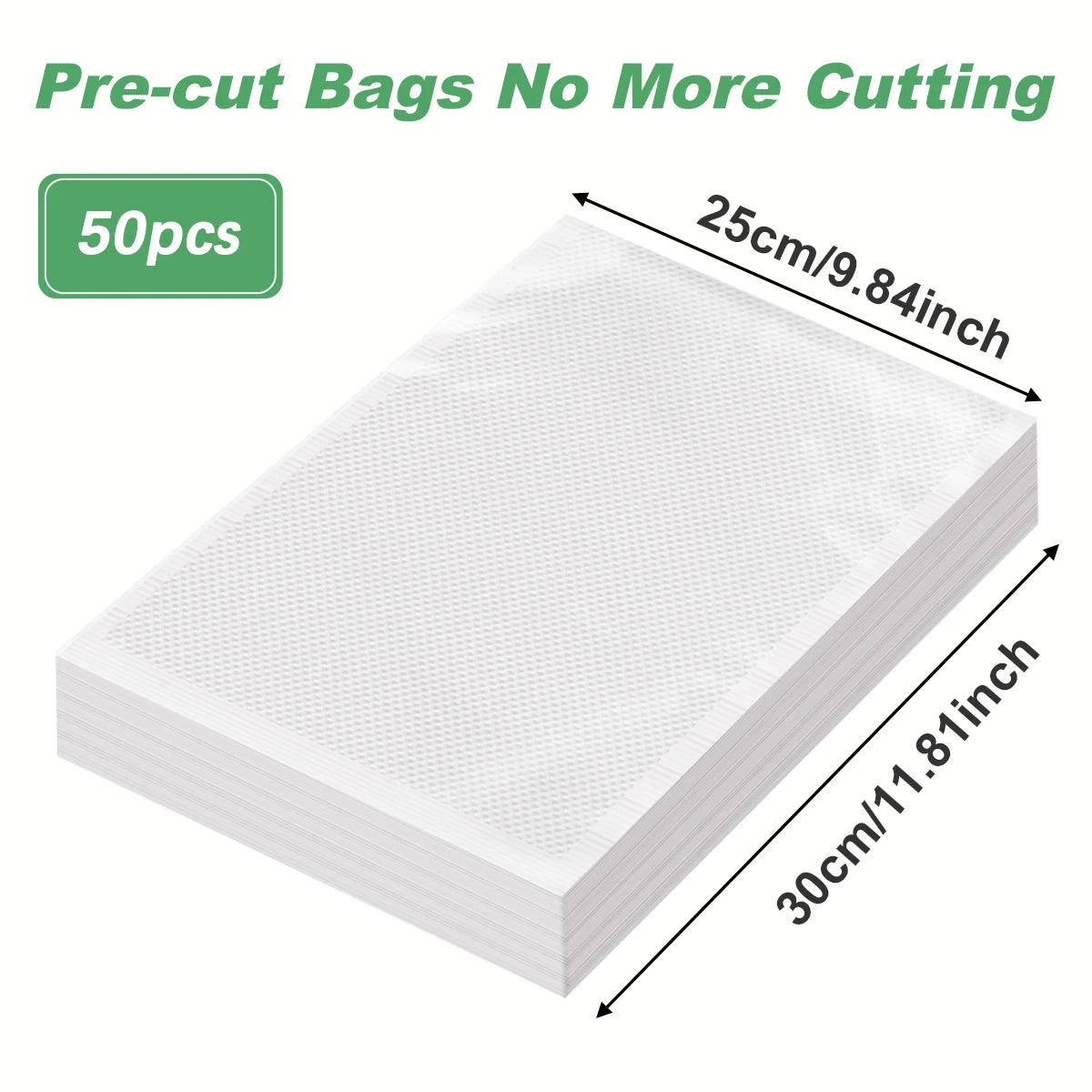 50PCS/Lot BPA-Free Vacuum Food Bags, Vacuum Sealed Storage Bags For Food Storage and Preservation,Reusable Vacuum Sealer Bag