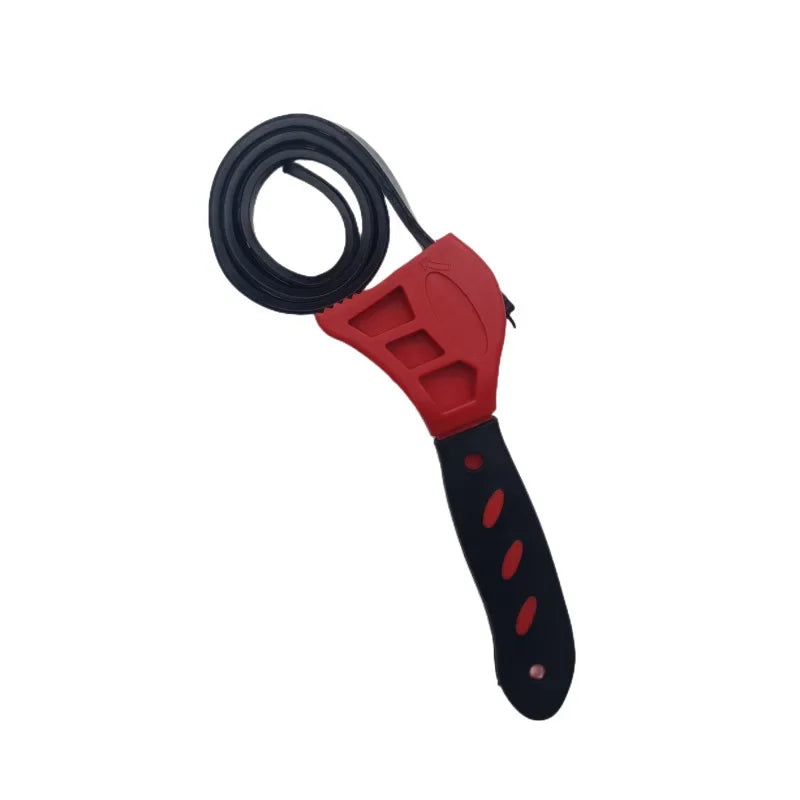 6 Inch Adjustable Rubber Strap Wrench Multifunctional Oil Filter Jar Pipe Opening Wrench